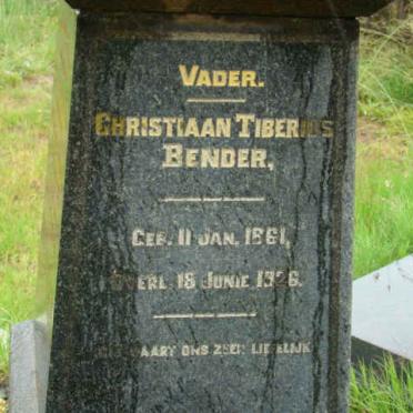BENDER Christiaan Tiberius 1861-1926 &amp; E.M.M. VAN NIEKERK 1867-1920 