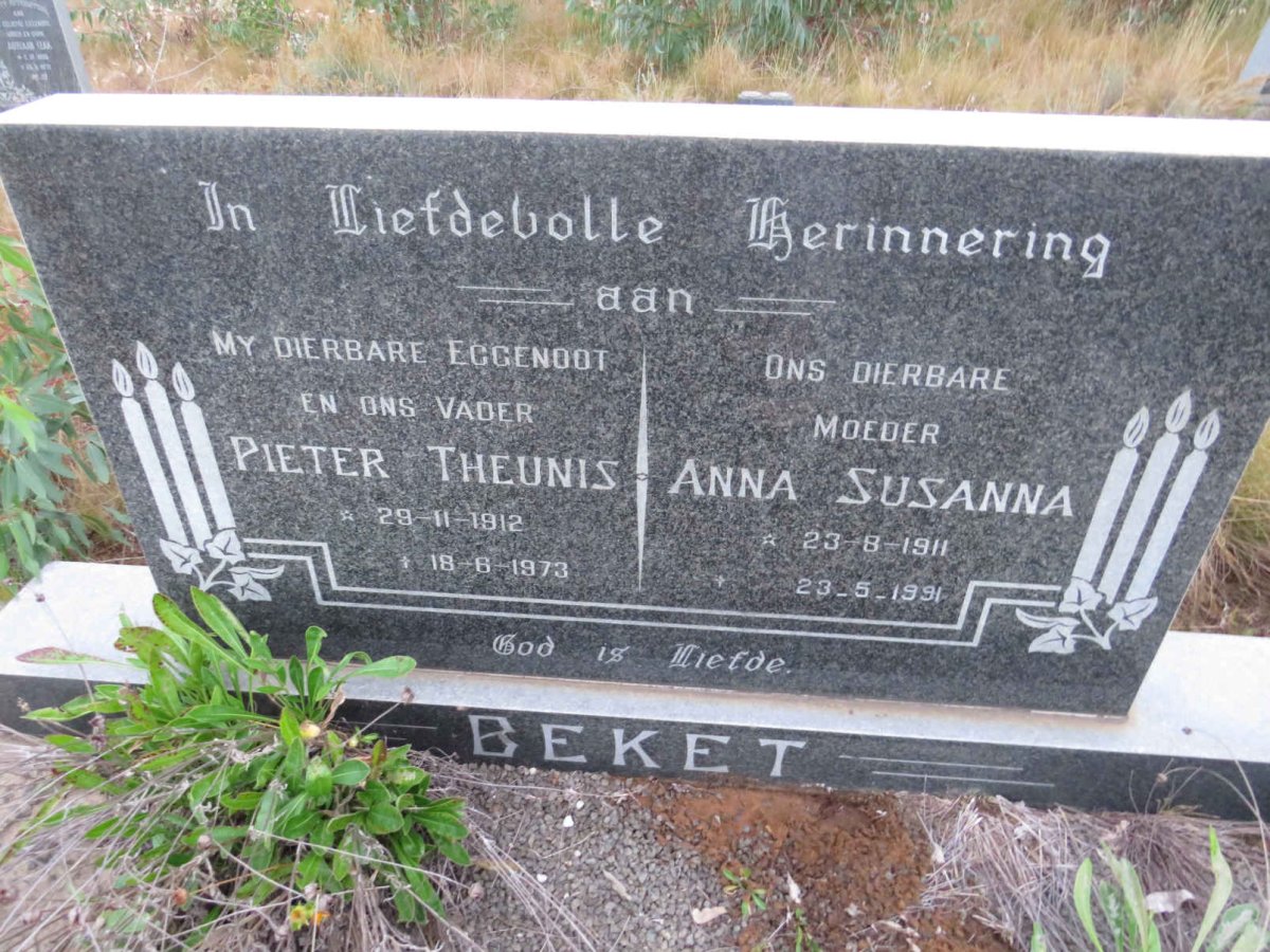 BEKET Pieter Theunis 1912-1973 &amp; Anna Susanna 1911-1991