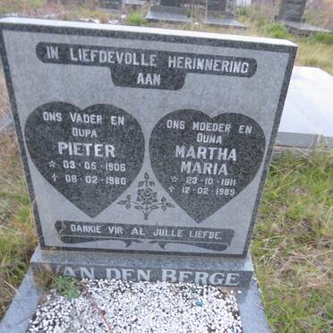 BERGE Pieter, van den 1906-1980 &amp; Martha Maria 1911-1989