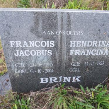 BRINK Francois Jacobus 1915-2004 &amp; Hendrina Francina 1923-