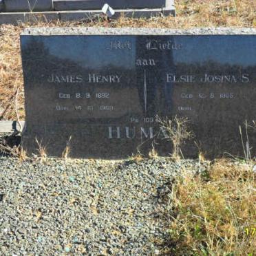 HUMAN James Henry 1892-1969 &amp; Elsie Josina S. 1905-