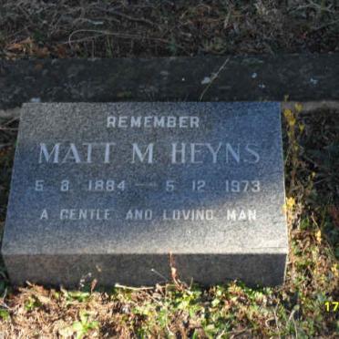 HEYNS Matt M. 1884-1973