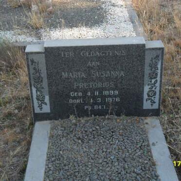 PRETORIUS Maria Susanna 1899-1976