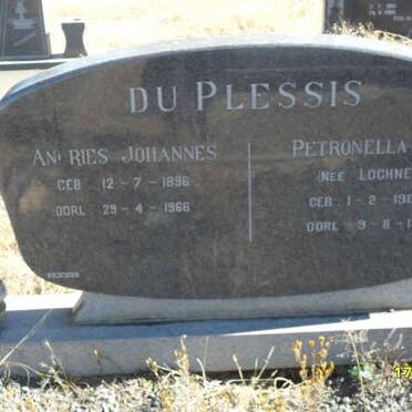 PLESSIS Andries Johannes, du 1896-1966 &amp; Petronella Smuts LOCHNER 1902-1981