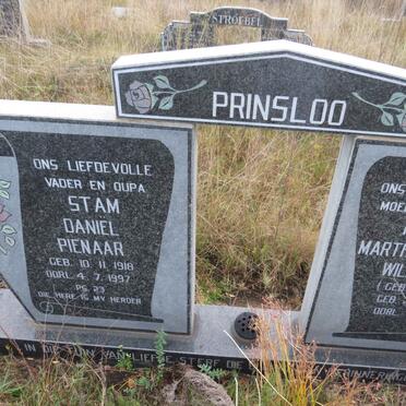 PRINSLOO Daniel Pienaar 1918-1997 &amp; Martha Hendrina Wilhelmina BOOYSEN 1925-1993