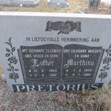 PRETORIUS Luther 1905-1982 &amp; Marthina 1909-1986