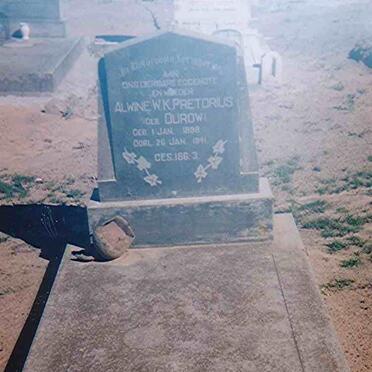 PRETORIUS Alwine W.K. nee DUROW 1898-1941