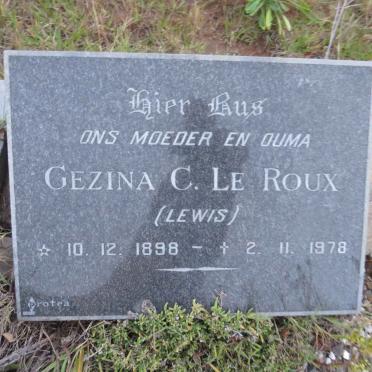 ROUX Gezina C., le nee LEWIS 1898-1978