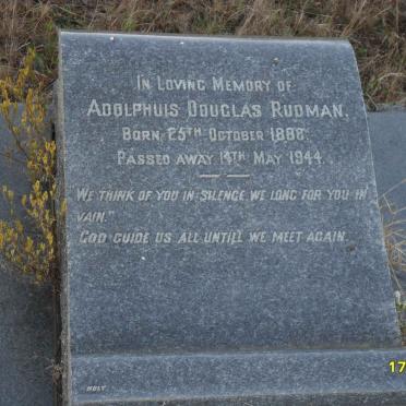 RUDMAN Adolphuis Douglass 1888-1944