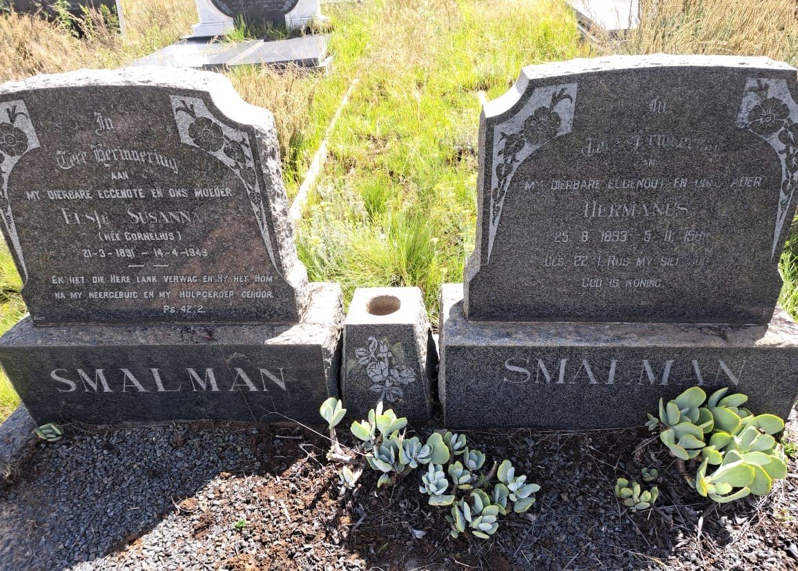 SMALMAN Hermanus 1893- 1968 & Elsje Susanna CORNELIUS 1891-1949
