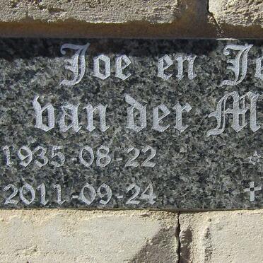 MERWE Joe, van der 1935-2011 en Jenny 1942-