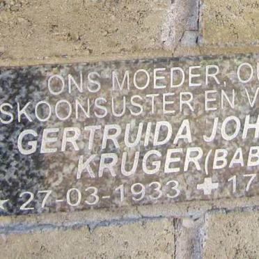 KRUGER Gertruida Johanna 1933-2011