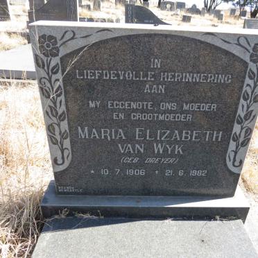 WYK Maria Elizabeth, van nee DREYER 1906-1982