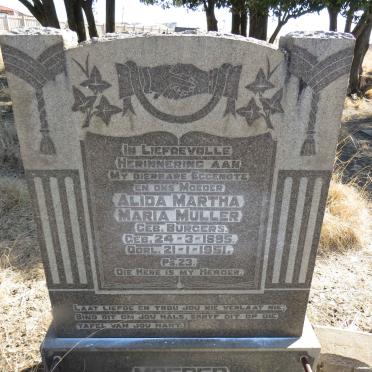 MULLER Alida Martha Maria nee BURGERS 1895-1951
