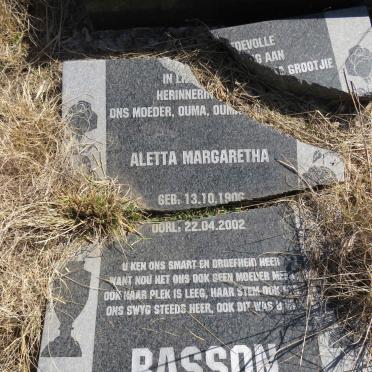 BASSON Aletta Margaretha 1906-2002