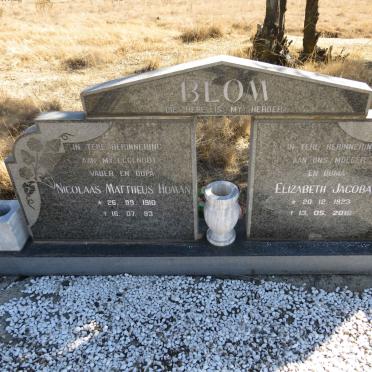 BLOM Nicolaas Mattheus Human 1910-1993 & Elizabeth Jacoba 1923-2016