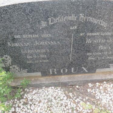 ROUX Adriaan Johannes Gerhardus 1873-1954 &amp; Hester Johanna LOUW 1870-1950