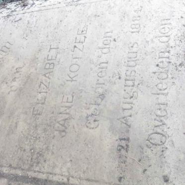 KOTZEE Elizabet Jane 1884-1890