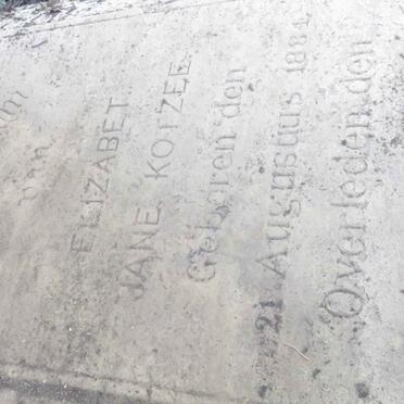 KOTZEE Elizabet Jane 1884-1890