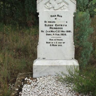 REINECKE Elzeu Catrina nee V.D. WALT 1881-1926