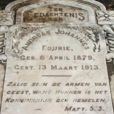 FOURIE Andreas Johannes 1879-1913