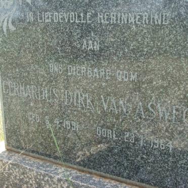 ASWEGEN Gerhardus Dirk, van 1891-1964