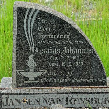 RENSBURG Esaias Johannes, Janse van 1924-1959