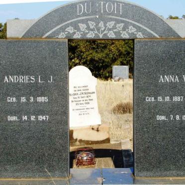 TOIT Andries L.J., du 1885-1947 &amp;  Anna W. DE WET 1887-1967