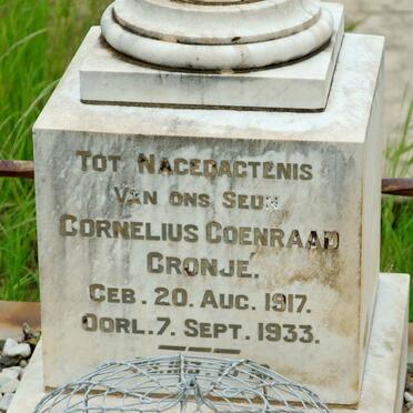 CRONJE Cornelius Coenraad 1917-1933
