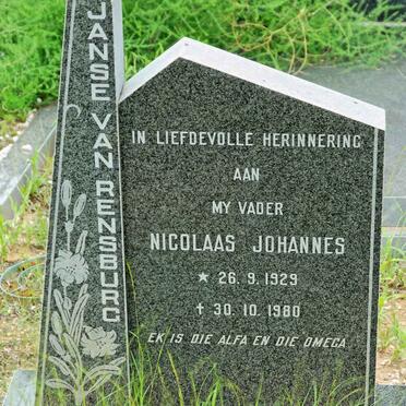 RENSBURG Nicolaas Johannes, van 1929-1980