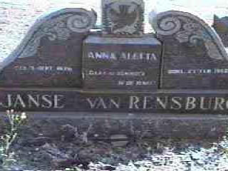 RENSBURG Anna Aletta, Janse van 1926-1950