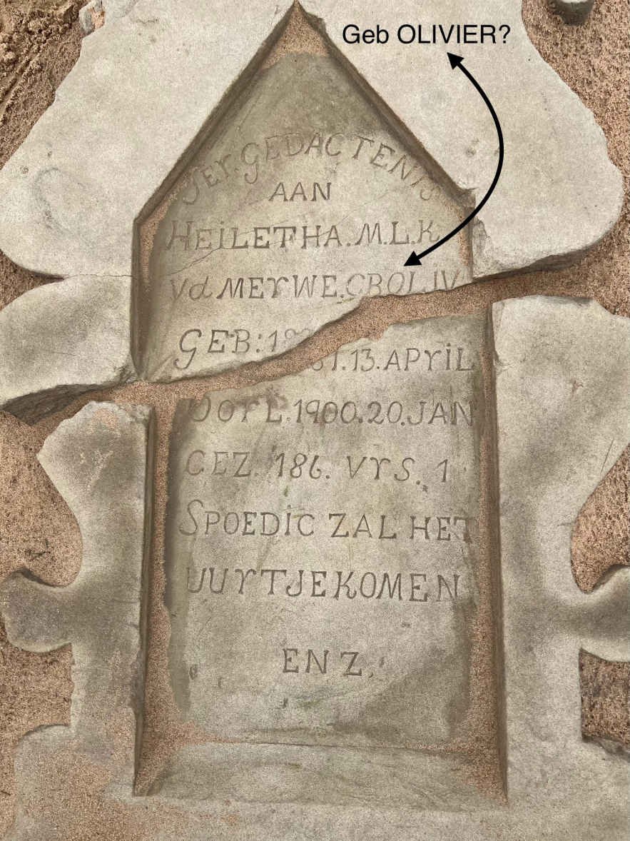 MERWE Heiletha M.L.K., van der nee OLIVIER 1881-1900
