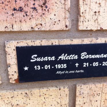 BORNMAN Susara Aletta 1935-2010