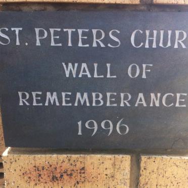 6. ST. Peter's Church Wall of Remembrance