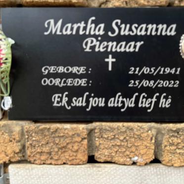 PIENAAR Martha Susanna 1941-2022