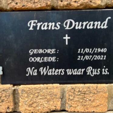 DURAND Frans 1940-2021