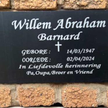 BARNARD Willem Abraham 1947-2024