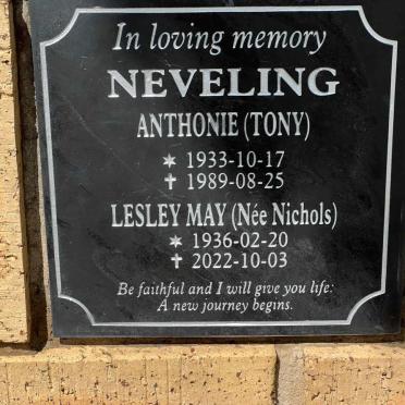 NEVELING Anthonie 1933-1989 &amp; Lesley May NICHOLS 1936-2022