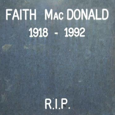 MacDONALD Faith 1918-1992