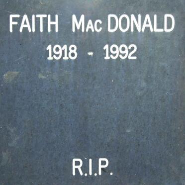 MacDONALD Faith 1918-1992
