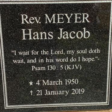 MEYER Hans Jacob 1950-2019