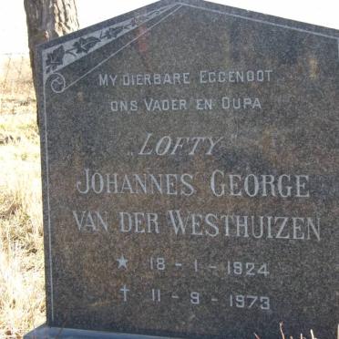 WESTHUIZEN Johannes George, van der 1924-1973 