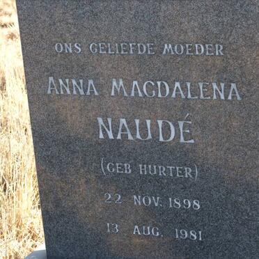 NAUDE Anna Magdalena nee HURTER 1898-1981