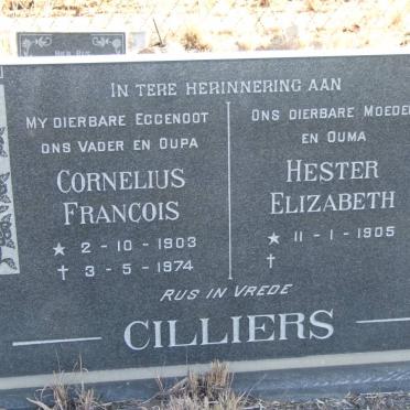 CILLIERS Cornelius Francois 1903-1974 &amp; Hester Elizabeth 1905-