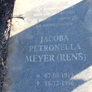 MEYER Jacoba Petronella nee RENS 1919-1996