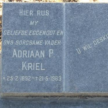 KRIEL Adriaan P. 1892-1963