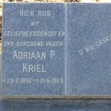 KRIEL Adriaan P. 1892-1963