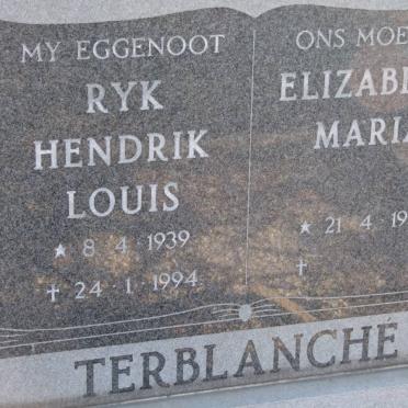 TERBLANCHE Ryk Hendrik Louis 1939-1994 &amp; Elizabeth Maria 1935-