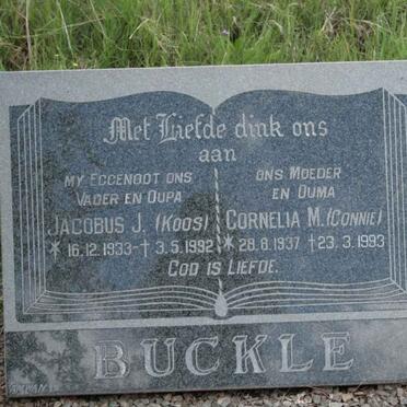 BUCKLE Jacobus J. 1933-1992 &amp; Cornelia M. 1937-1993