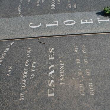 CLOETE Esaye 1926-1997 &amp; Nicoleen 1941-